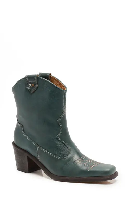 Free People Wandering Western Boot in Teal Leather at Nordstrom, Size 9 | Nordstrom