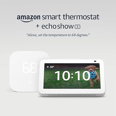 Amazon Smart Thermostat with Echo Show 5 (2nd Gen, 2021 release) - Glacier White | Amazon (US)
