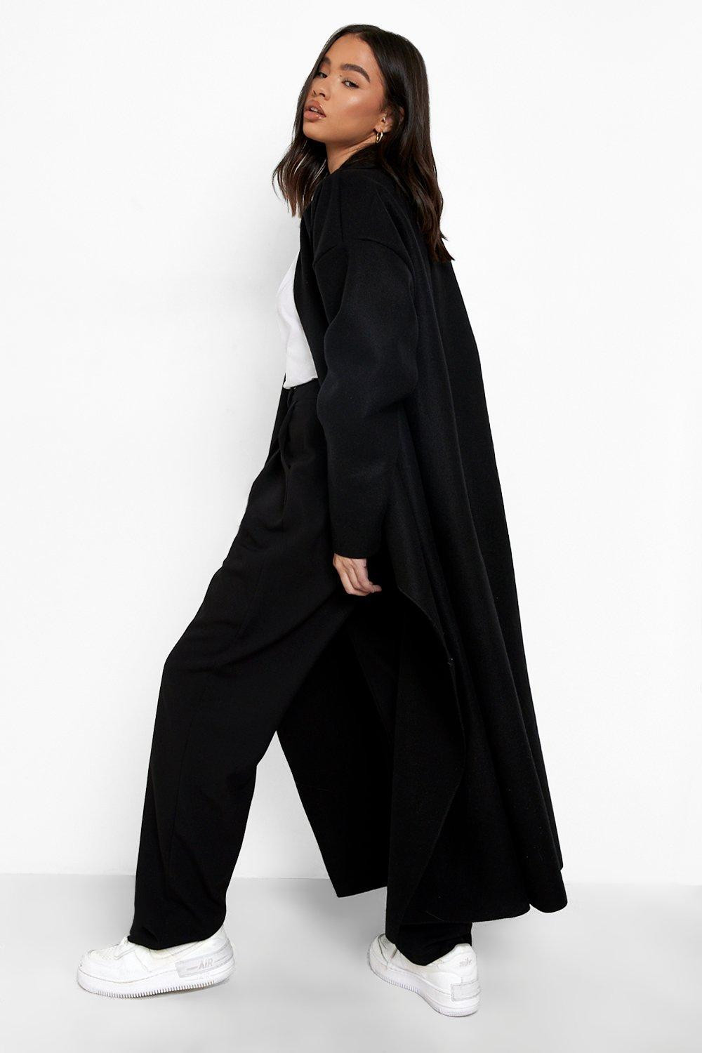Super Oversized Waterfall Wool Look Coat | Boohoo.com (US & CA)
