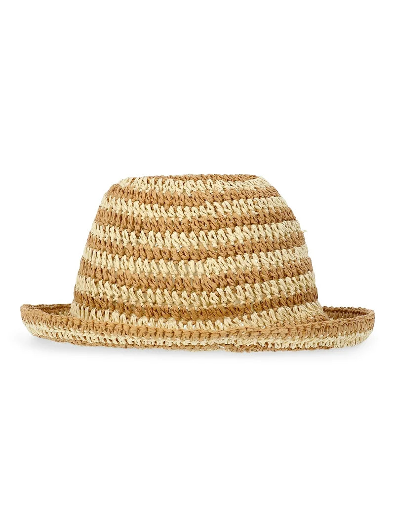 Time and Tru Women’s Straw Bucket Vacay Hat, One Size | Walmart (US)