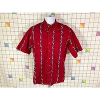 Vintage 90S Wrangler Southwestern Aztec Stripe Button Up Western Shirt - Sz M Emo Indie Grunge Funky | Etsy (US)