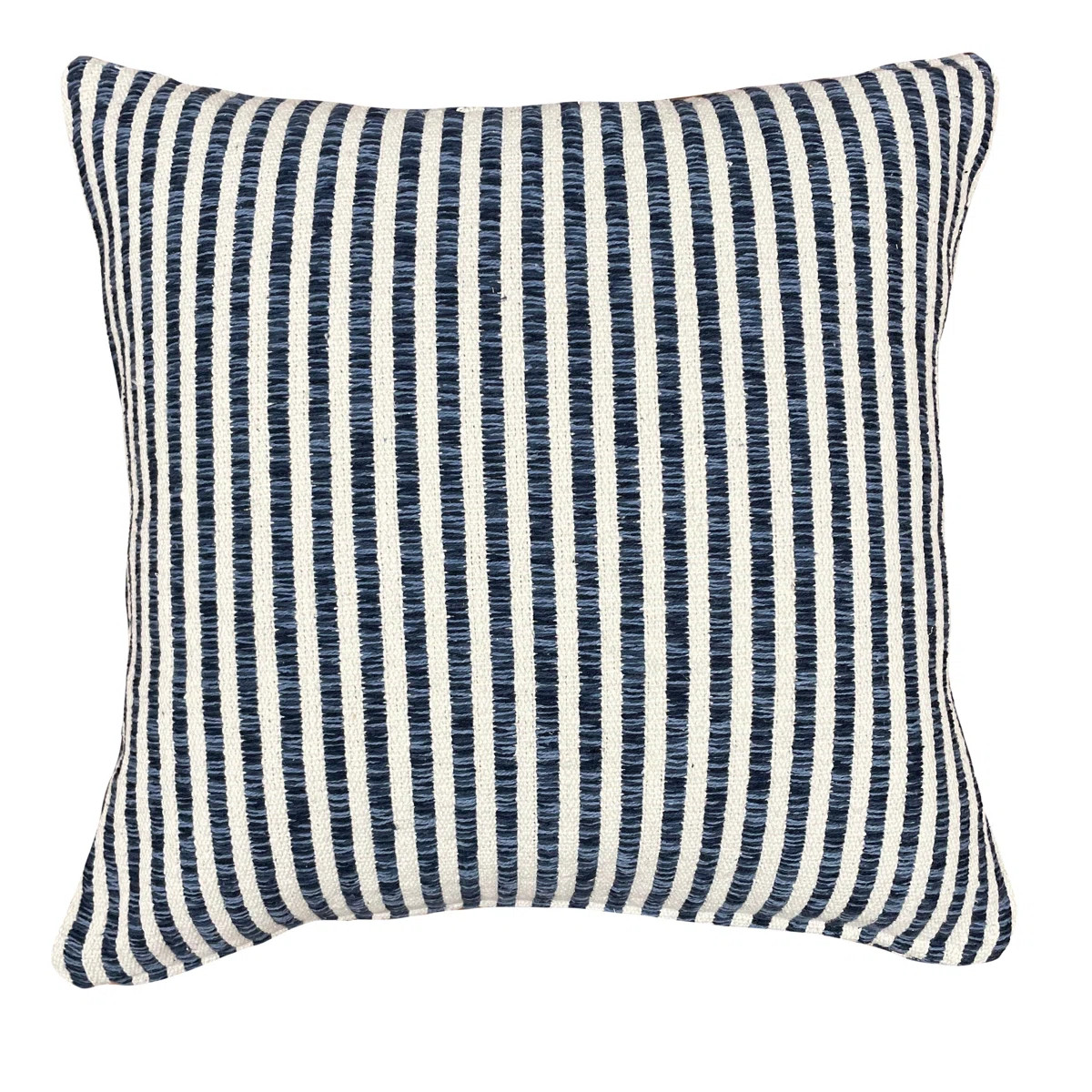 Coastal Striped Textured Woven 100% Cotton Decorative Throw Pillow | Wayfair North America