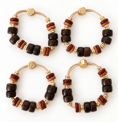 Wooden Hair Tie Set - Timber Brown Hair Ties / Timber Brown | Smith and Co. Jewel Design