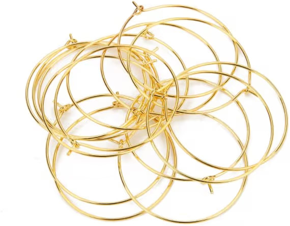 HLLMX 100 PCS 30mm Wine Glass Charms Rings Gold Plated Wine Glass Charm Rings Stainless Steel Hoo... | Amazon (US)