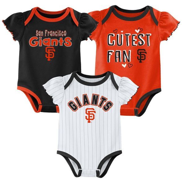 MLB San Francisco Giants Baby Girls' 3pk Bodysuit Set | Target