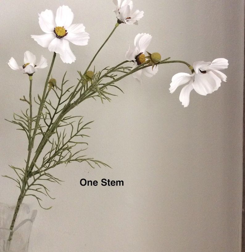 White Cosmos Silk Flowers 2 Sprays - Etsy | Etsy (US)