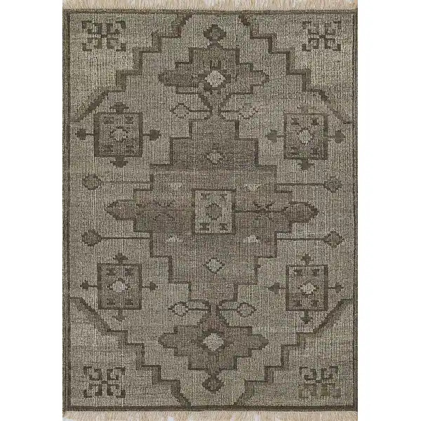 Momeni Bristol Medallion Hand Woven Wool and Cotton Natural Area Rug - Natural - 8' X 10' | Bed Bath & Beyond