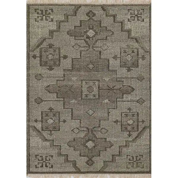 Momeni Bristol Medallion Hand Woven Wool and Cotton Natural Area Rug - On Sale - Overstock - 3444... | Bed Bath & Beyond