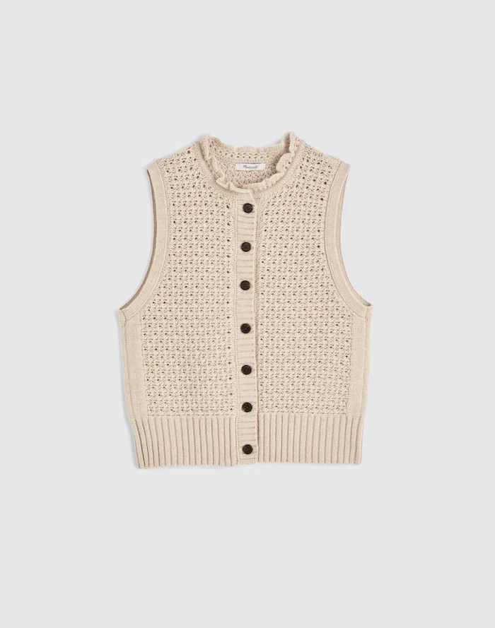 Ruffled Sleeveless Cardigan Top | Madewell