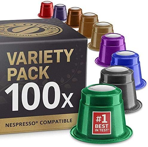 Mixed Variety Pack: 100 Nespresso Compatible Capsules. Organic/Fairtrade Nespresso Capsules. 9 Di... | Amazon (US)