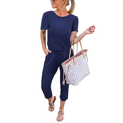 KIRUNDO Jumpsuits for Women Summer 2026 Casual Short Sleeve One Piece Ou… | Amazon (US)