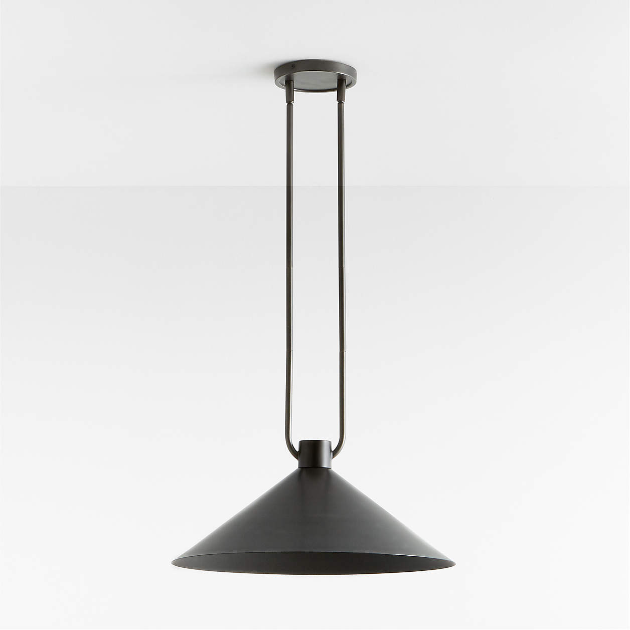 Andre Brass Cone Pendant Light 20" + Reviews | Crate & Barrel | Crate & Barrel