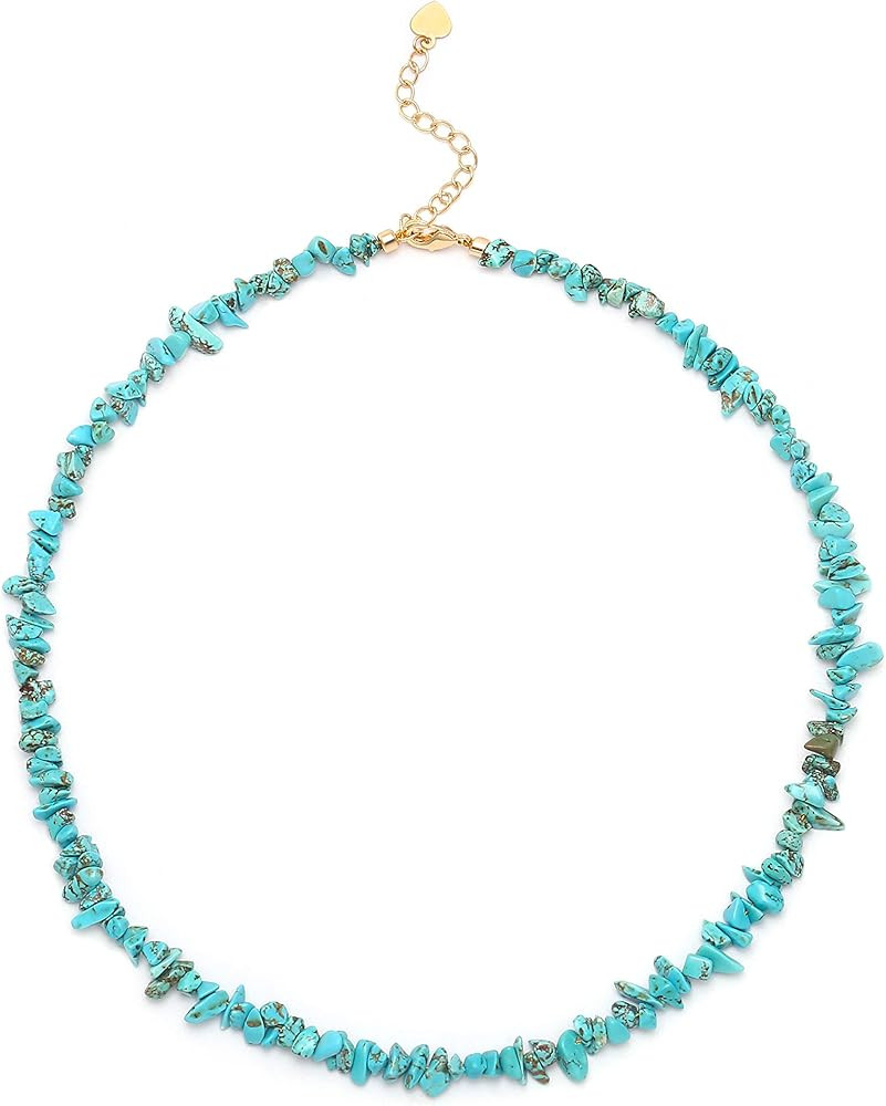 Aobei Pearl Gemstone Beaded Choker Necklace for Women Boho Turquoise/Cultured Freshwater Pearls/G... | Amazon (US)