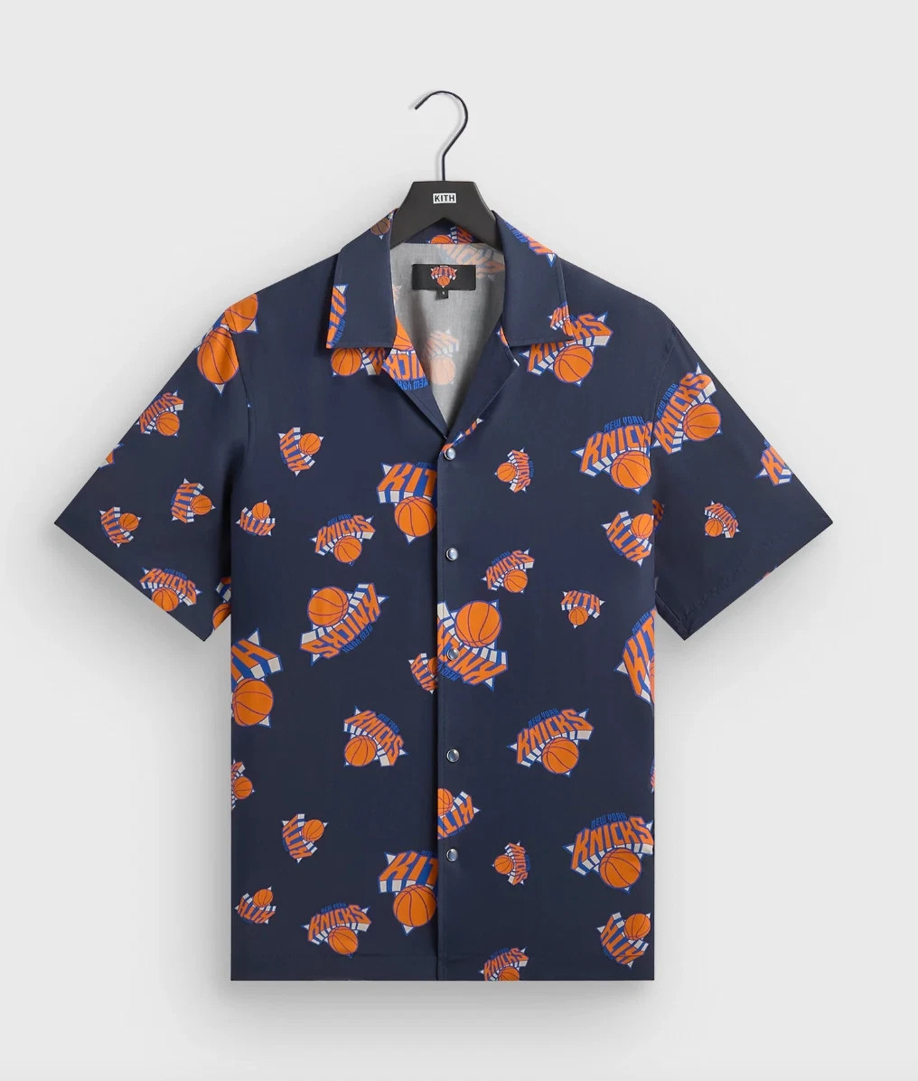 Kith for the New York Knicks Playoffs Thompson Camp Collar Shirt L NWT | eBay | eBay US