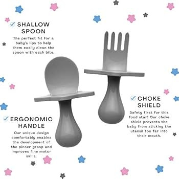 NOOLI Made in The USA First Self Feed Baby Utensils \u2013 Anti-Choke, BPA-Free Baby Spoon and Fo... | Amazon (US)