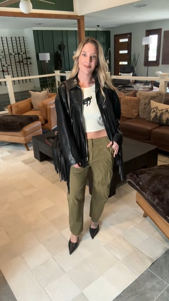 Tank: small
Jacket: extra small 
Rag and bone pants: 0 ( runs large and on SALE!! ) 
Go to Jeffery Campbell heel! 9.5 (runs small) 

#LTKootd #LTKgrwm #LTKvlog