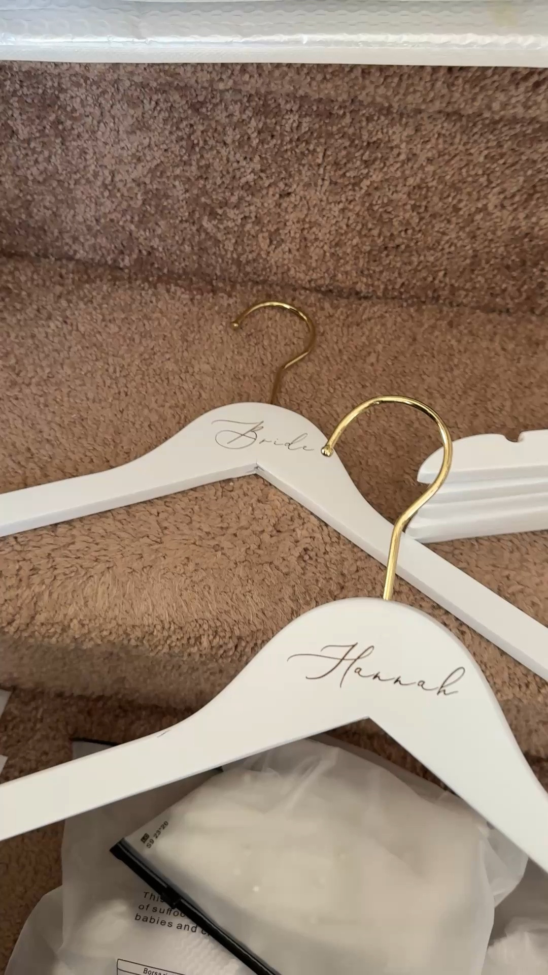 Custom bride and bridesmaids hangers!