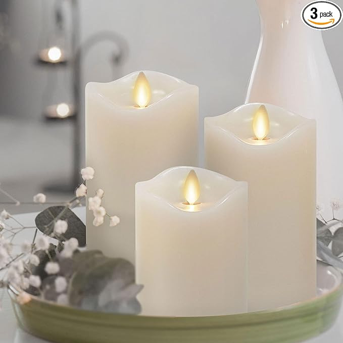 Matchless Candle Co. by Luminara Set of 3 (3" x 4.5",5.5",6.5") Flameless LED Flickering Battery ... | Amazon (US)