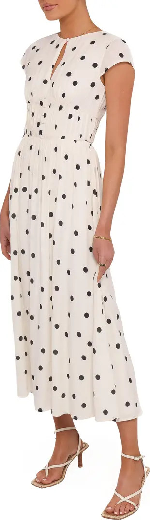 Darline Dot Keyhole Midi Dress | Nordstrom