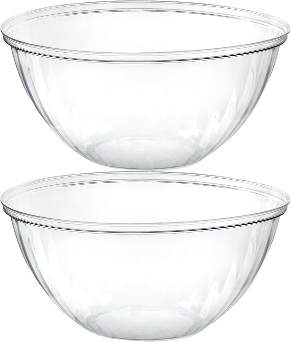 Pack of 2 Disposable Round Crystal Clear Serving Bowls For Party Snack | Amazon (US)
