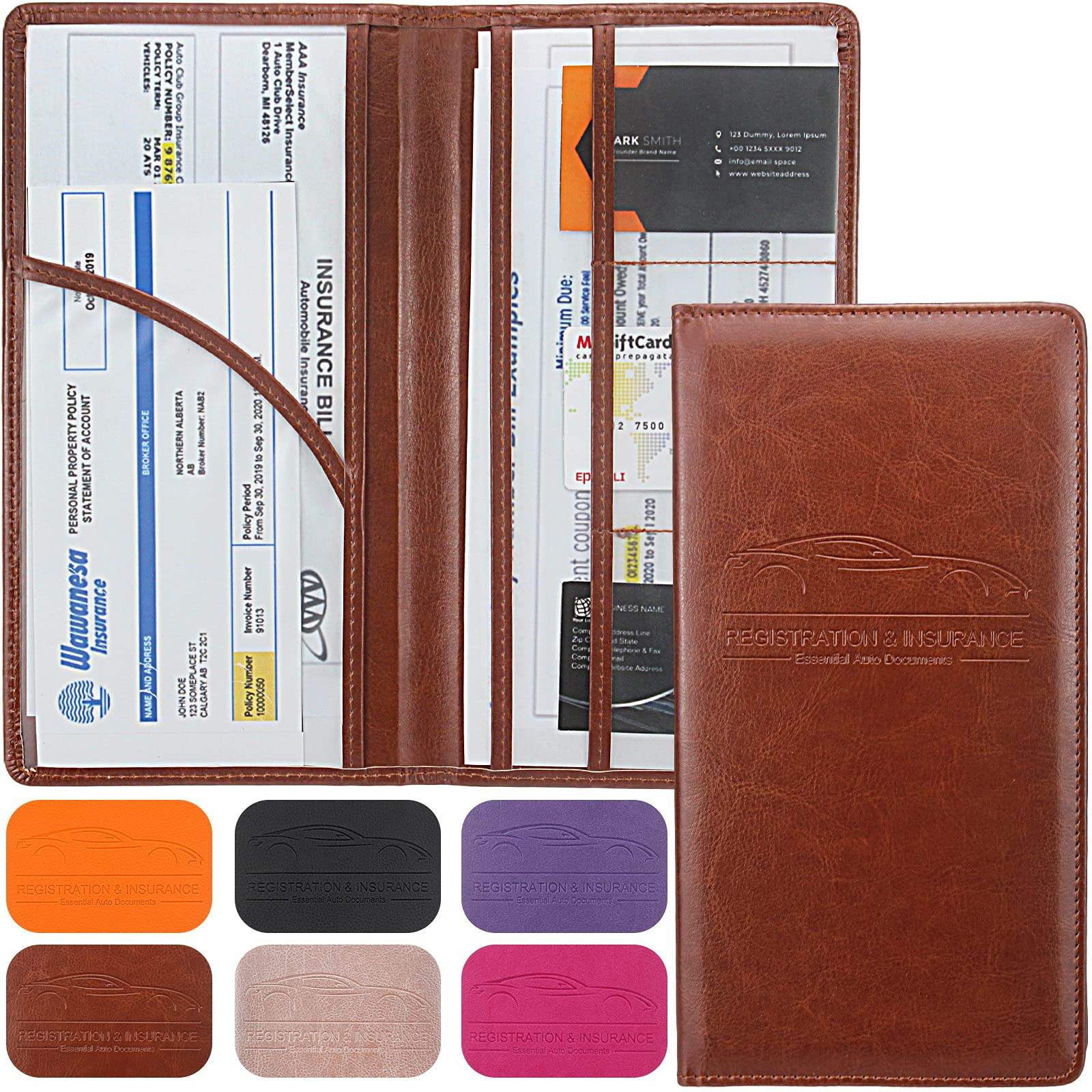 Premium Car Registration & Insurance Card Holder with Magnetic Shut, Vehicle Glove Box Car Organi... | Amazon (US)