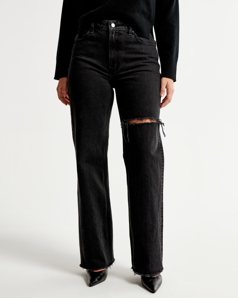 Women's Curve Love High Rise 90s Relaxed Jean | Women's Clearance | Abercrombie.com | Abercrombie & Fitch (US)