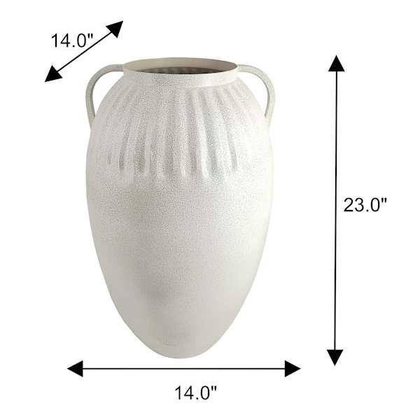 Neutral Metal Vase with Handles, 23" | At Home
