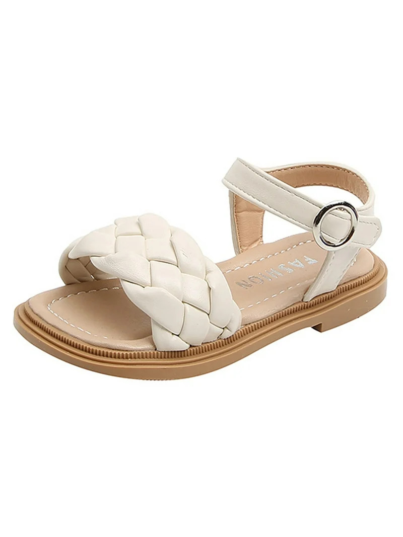 Crocowalk Kids Flat Sandals Summer Princess Shoes Braid Strap Dress Sandal Girls Party Casual Bea... | Walmart (US)