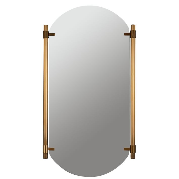 Frameless Pill Mirror w/ Bar Accents | West Elm (US)