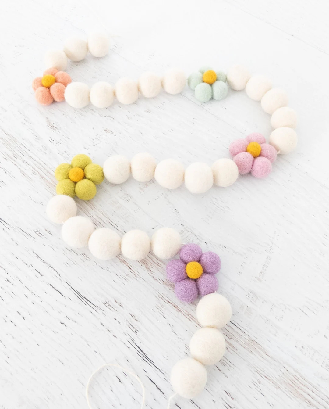 BLOSSOM Felt Ball Garland  Spring Garland Felt Flower - Etsy | Etsy (US)