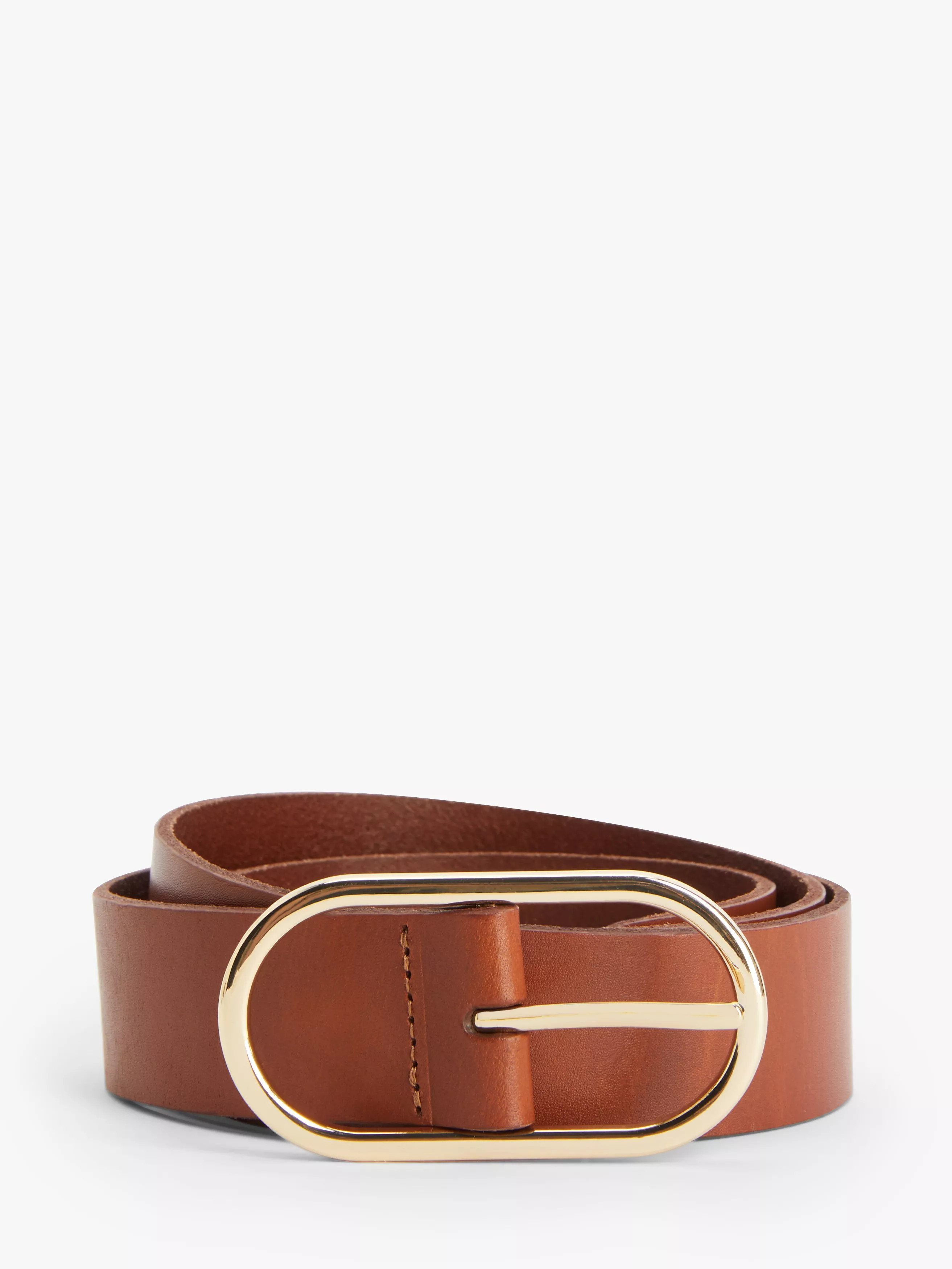 John LewisOval Buckle Leather Belt, Tan | John Lewis (UK)
