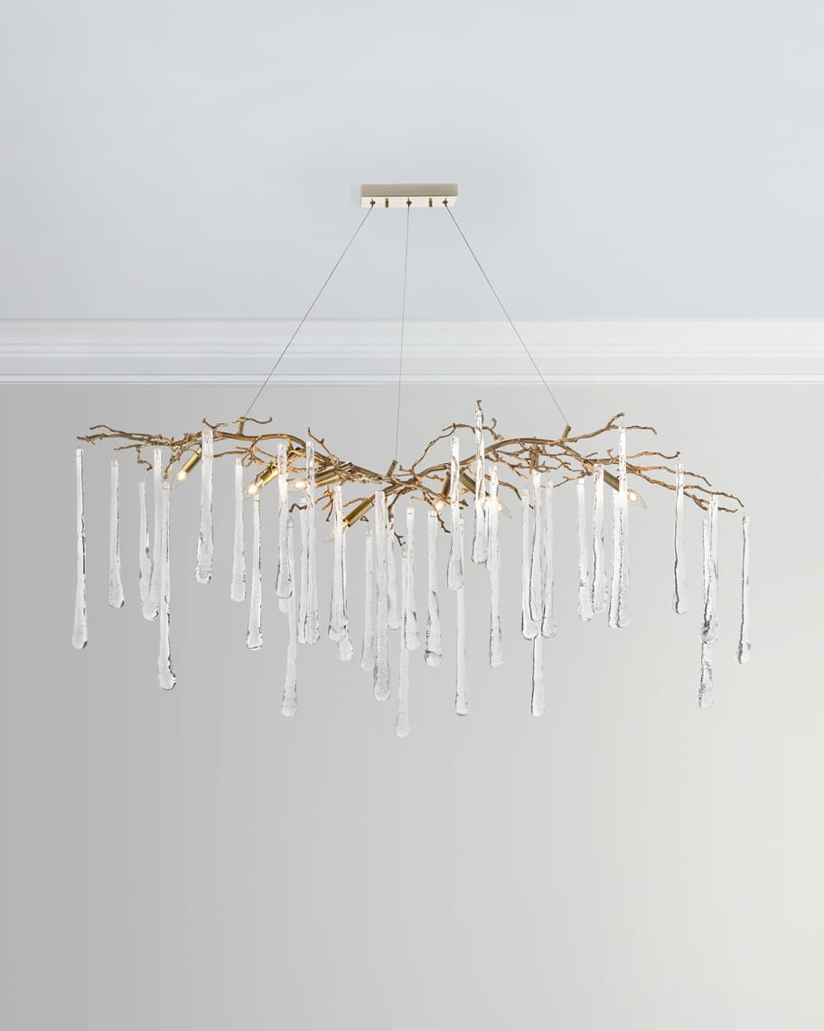 Brass & Glass Teardrop Chandelier | Neiman Marcus