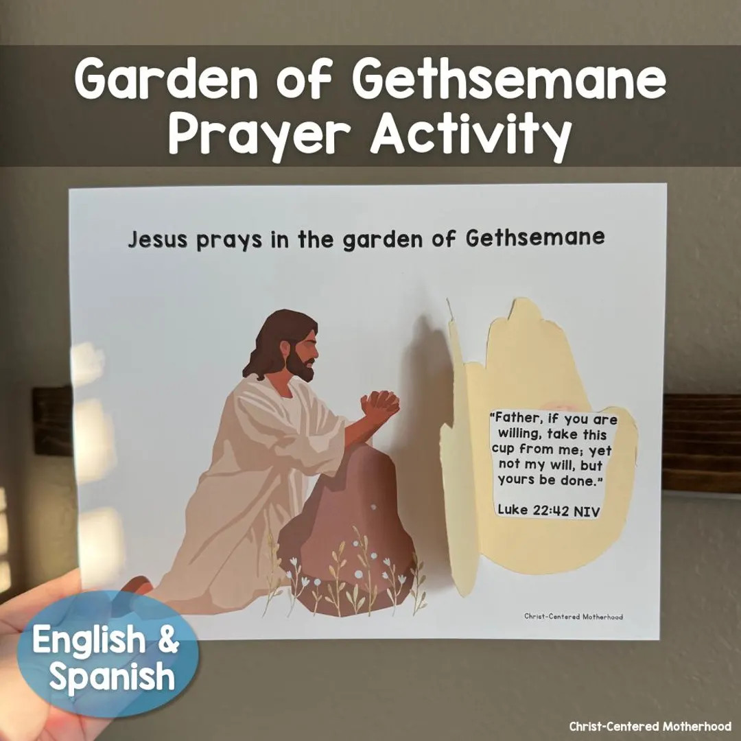 Jesus' Garden of Gethsemane Prayer Easter Craftivity for Church or Home English KJV ESV NIV & Spa... | Etsy (US)