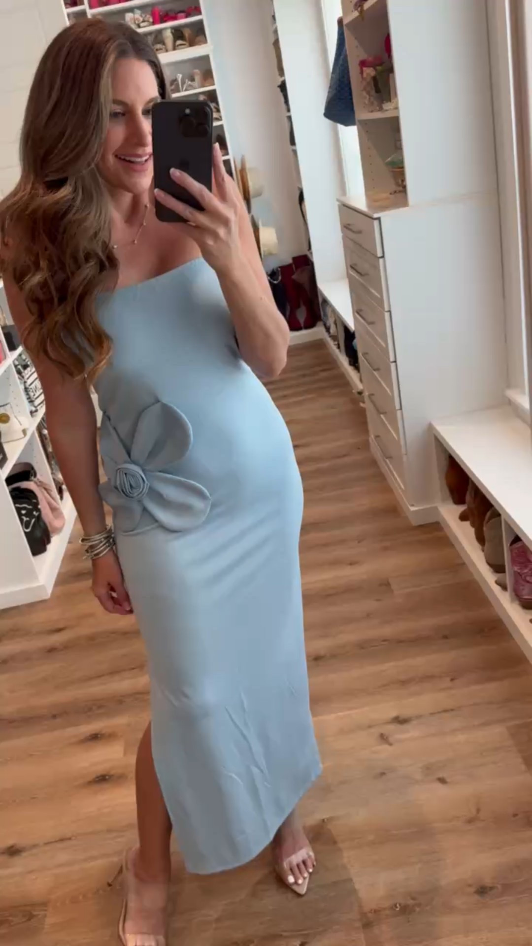 In a medium spring event guest maxi, heels and accessories- fits tts.

#LTKStyleTip #LTKWedding #LTKFindsUnder50