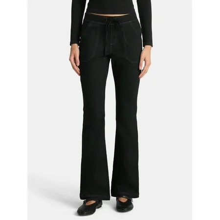 No Boundaries Ribbed Waist Bootcut Pants, 31.5'' Inseam, Women's | Walmart (US)