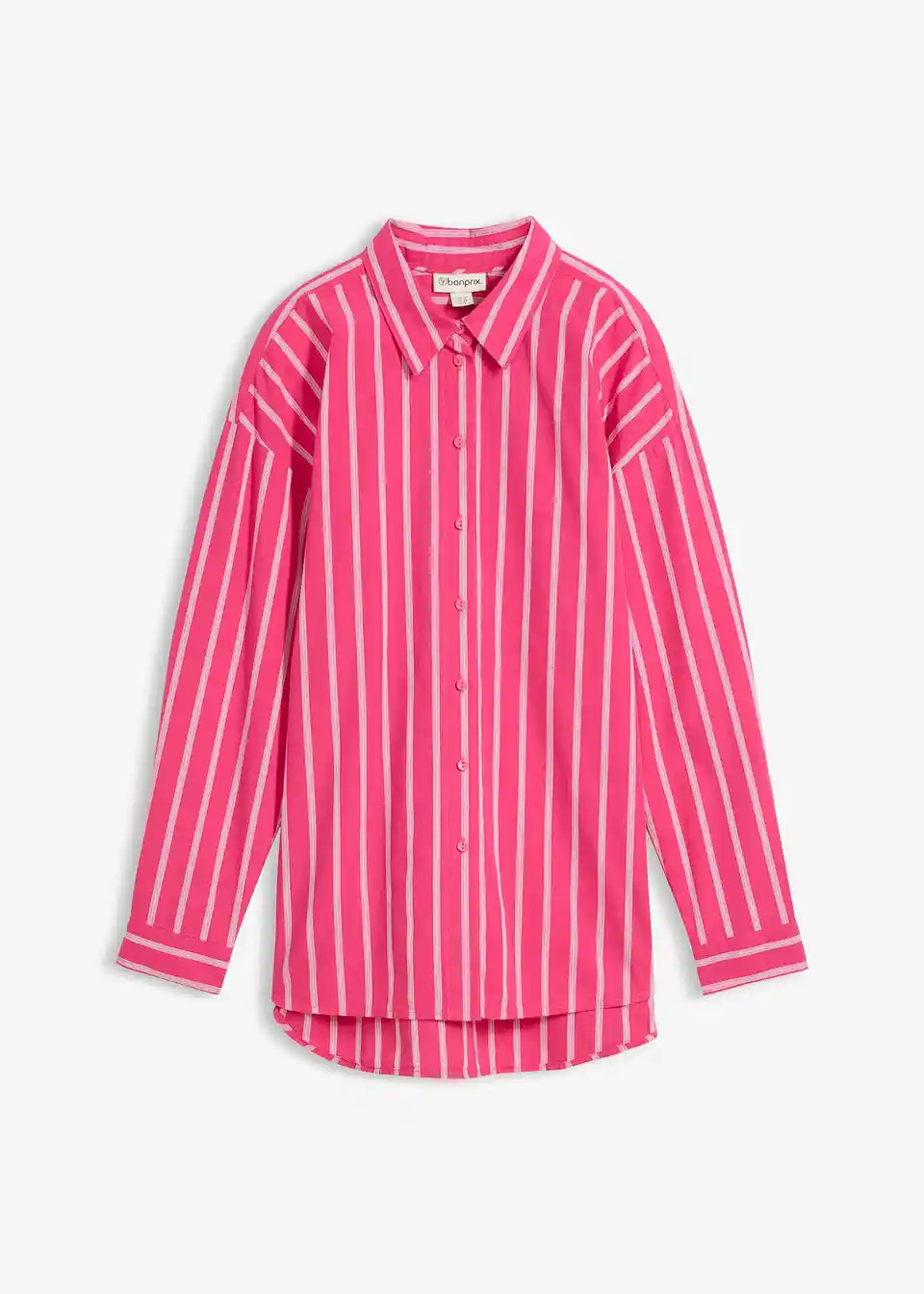 Oversize Hemdbluse aus reiner Baumwolle | Bonprix DE