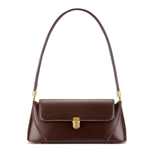 ZOUIQSS Shoulder Bag for Women Vintage Purse Fashion Classic Vegan Leather Clutch Tote Retro Handbag with Buckle Closure(Brown) | Amazon (UK)