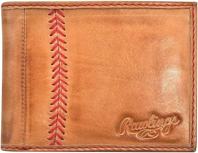 Rawlings Men's Baseball Stitch Bifold, Tan, One Size | Amazon (US)