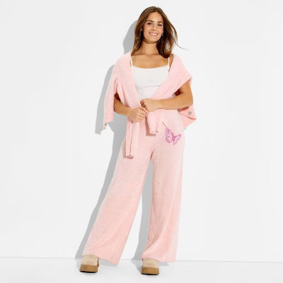 Wicked x Katie Kime Women's Graphic Sweater Pants - Light Pink XXS | Target