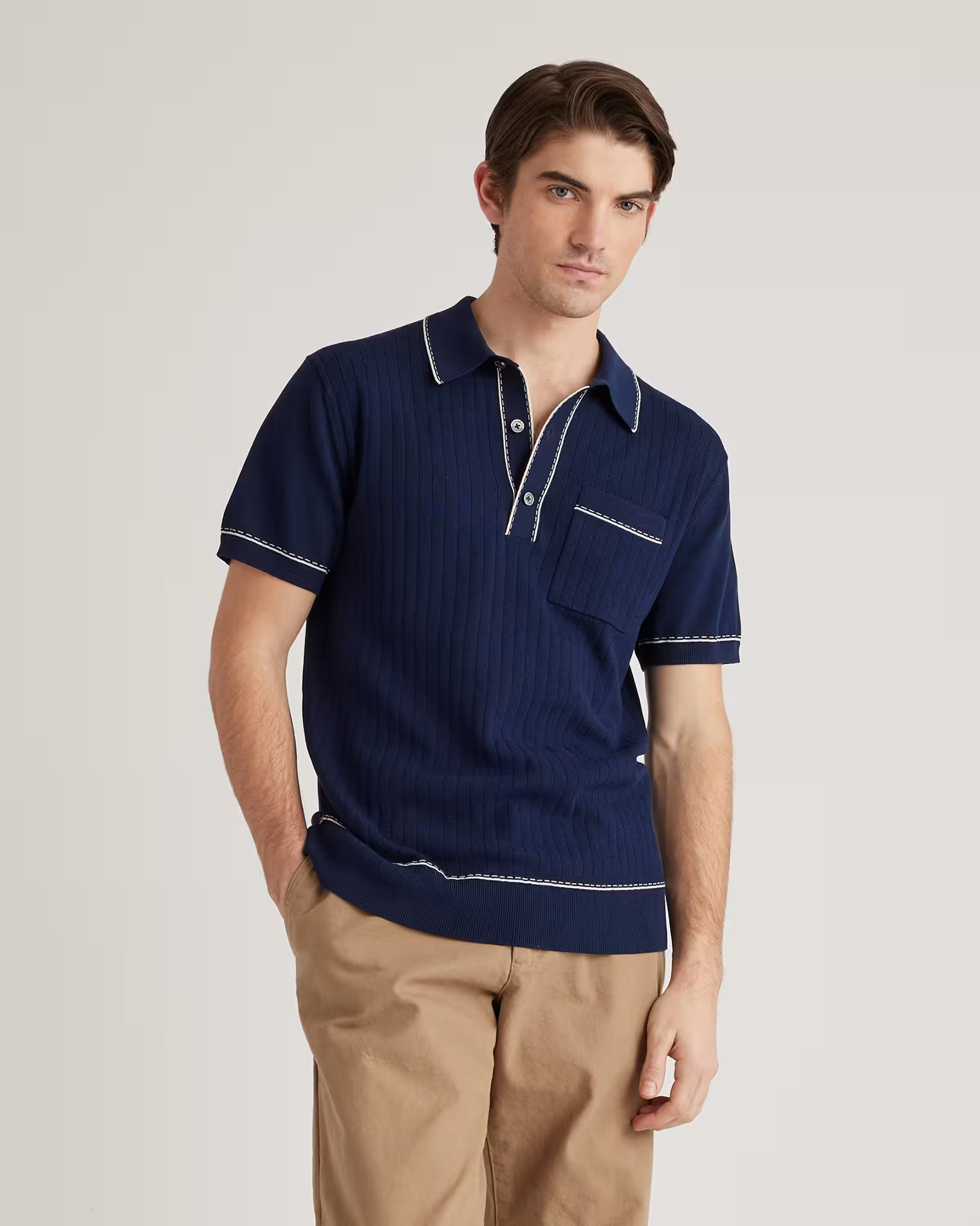 Organic Cotton-Silk Polo Sweater | Quince