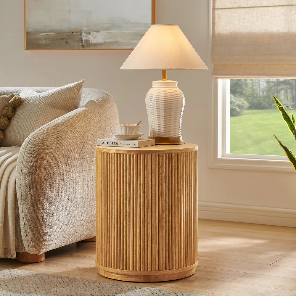 BEST SELLERRolf 18" Fluted Solid Oak Side TableShop ROLFSale$379$44911 ReviewsFinish:Natural OakF... | Hernest