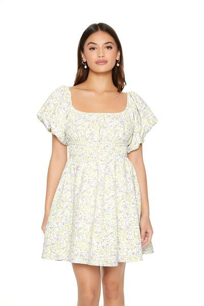 Ditsy Floral Babydoll Mini Dress | Forever 21