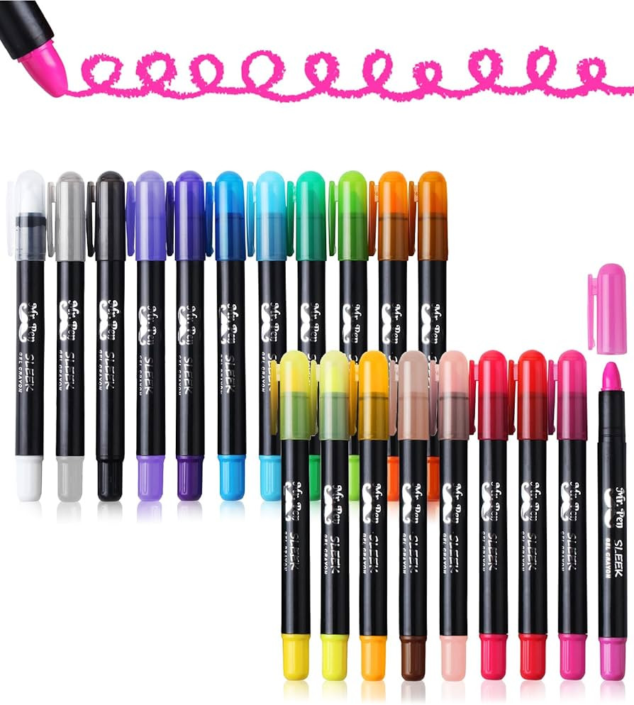 Mr. Pen- Washable Gel Crayons, 20 Pack, Twistable Crayons, Non-Toxic, Crayons for Kids, Twist Cra... | Amazon (US)