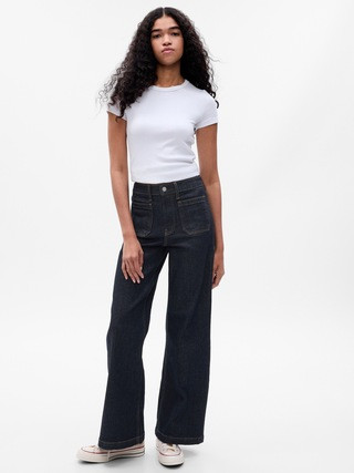 High Rise Stride Wide-Leg Jeans | Gap (US)