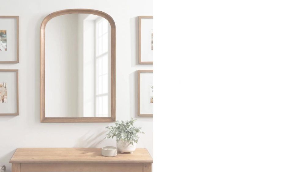Kate and Laurel Hatherleigh Modern Farmhouse Arched Wooden Wall Mirror, 24 x 36, Rustic Brown, De... | Walmart (US)