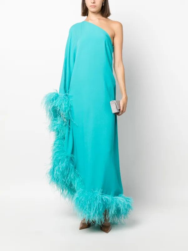 Taller Marmo Ubud feather-trim Gown - Farfetch | Farfetch Global