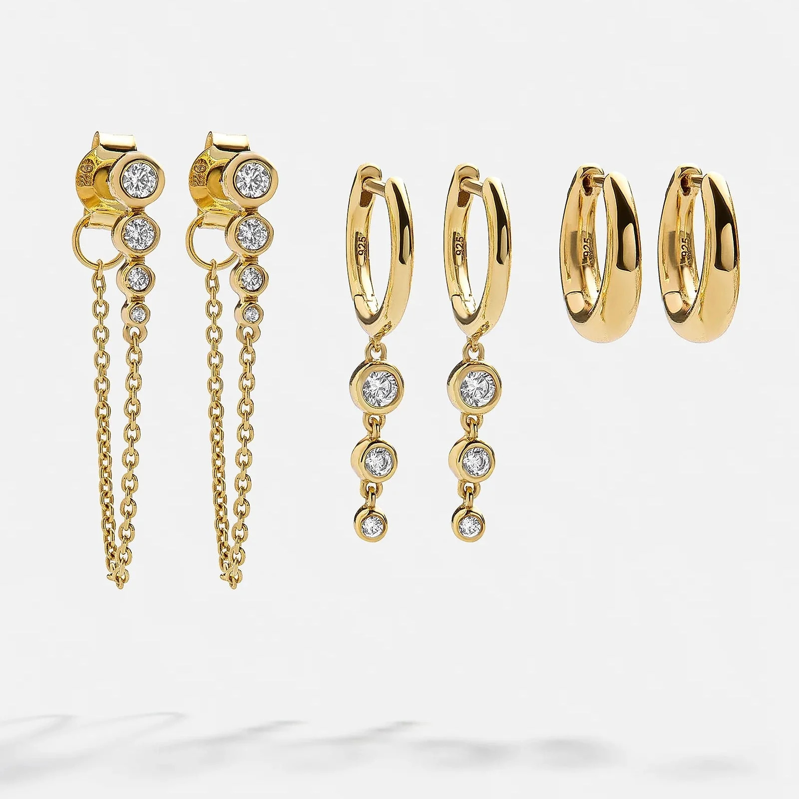 Jenelle 14K Gold Earring Set - Jenelle 14K Gold Earring Set | BaubleBar