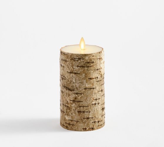 Flameless Birch Pillar Candles | Pottery Barn (US)