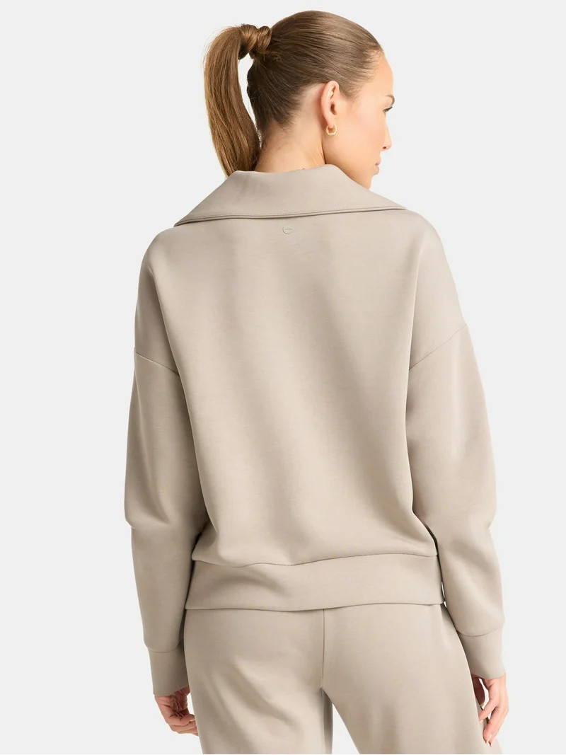 Avia Women's and Women's Plus Scuba Knit Quarter Zip Pullover, Sizes XS-4X | Walmart (US)