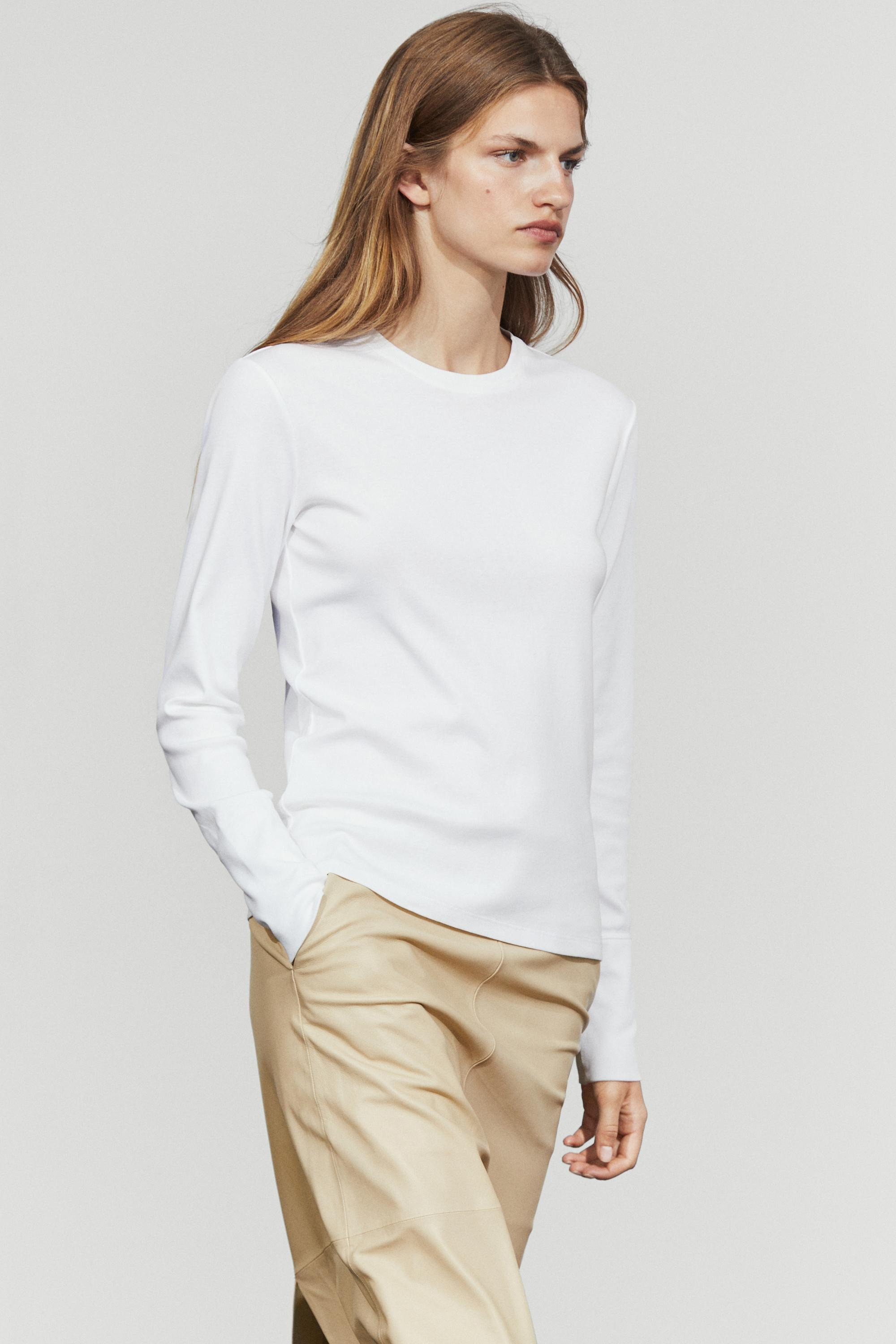 100% cotton long sleeve T-shirt | Massimo Dutti UK